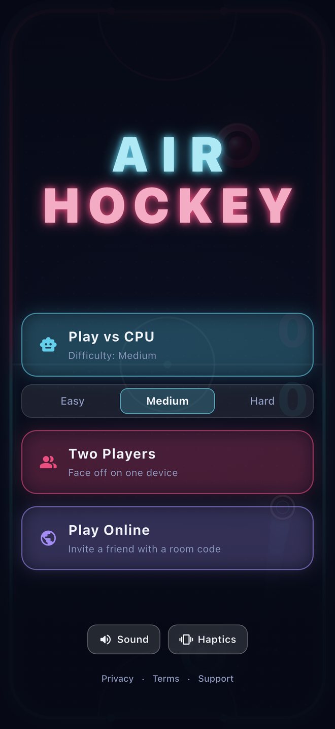 The main menu